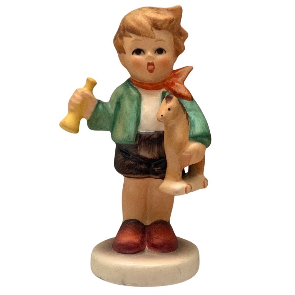 Vintage Goebel Hummel Boy With Horse 239/C W Germany Horn Toy Figurine 3.5"